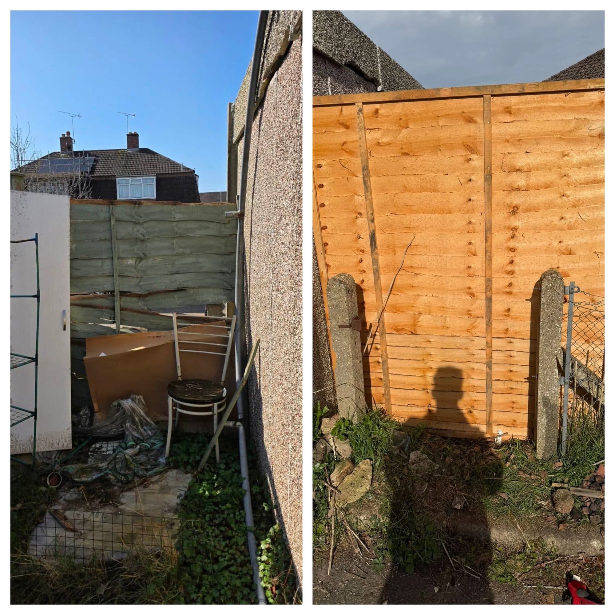 Garden fencing before and after